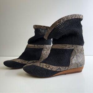Baldinini mesh slouch wedge boots 80’s retro size 39